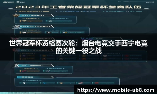 世界冠军杯资格赛次轮：烟台电竞交手西宁电竞的关键一役之战